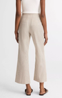 TICKING STRIPE LINEN-COTTON LOW-RISE CROP FLARE TROUSER - Romi Boutique