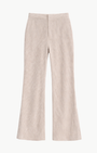 TICKING STRIPE LINEN-COTTON LOW-RISE CROP FLARE TROUSER - Romi Boutique