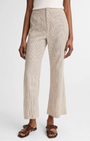 TICKING STRIPE LINEN-COTTON LOW-RISE CROP FLARE TROUSER by Vince - Romi Boutique