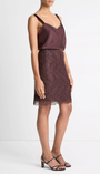 SHORT LACE SKIRT IN FIG - Romi Boutique