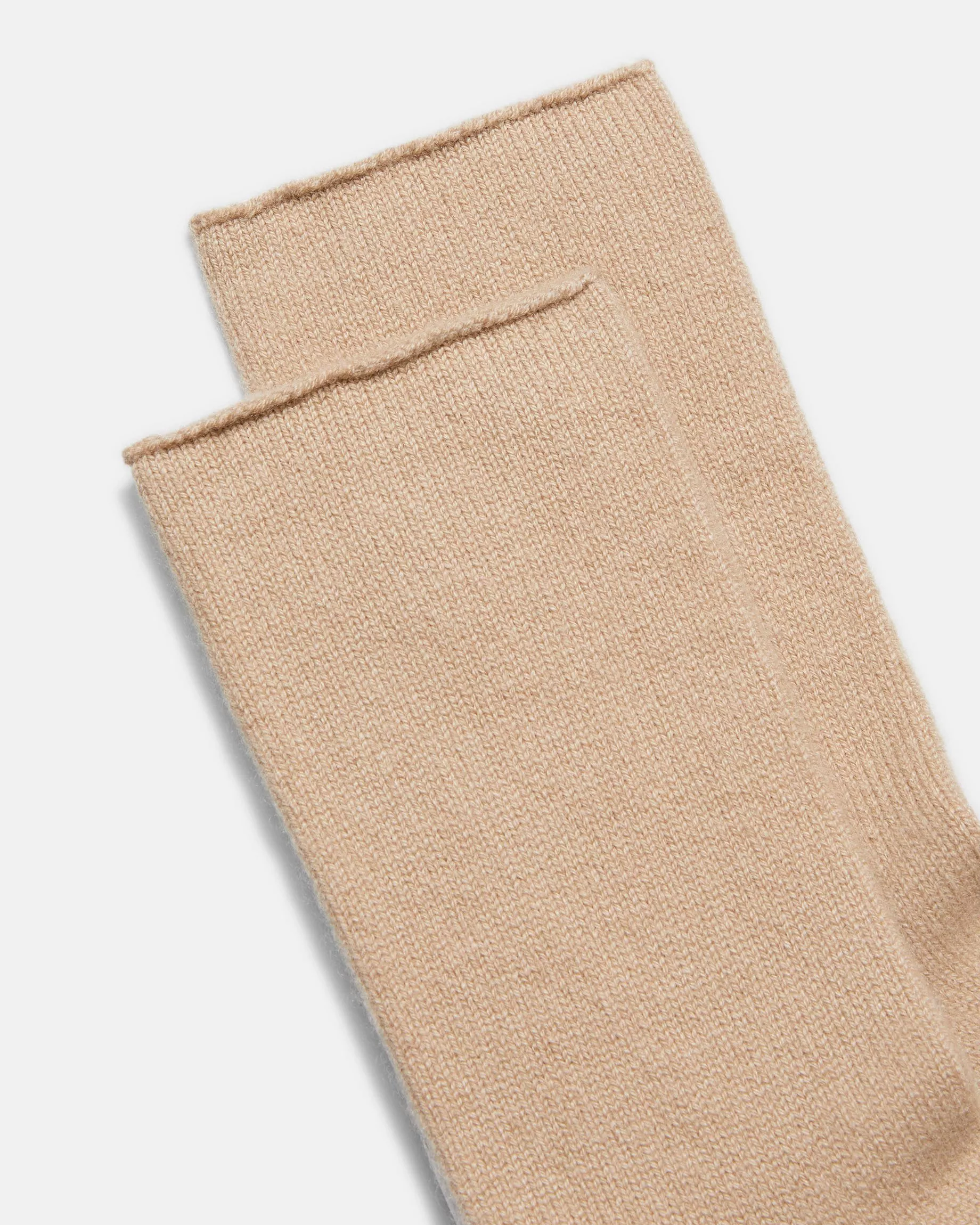CASHMERE JERSEY SHORT SOCKS IN CAMEL - Romi Boutique