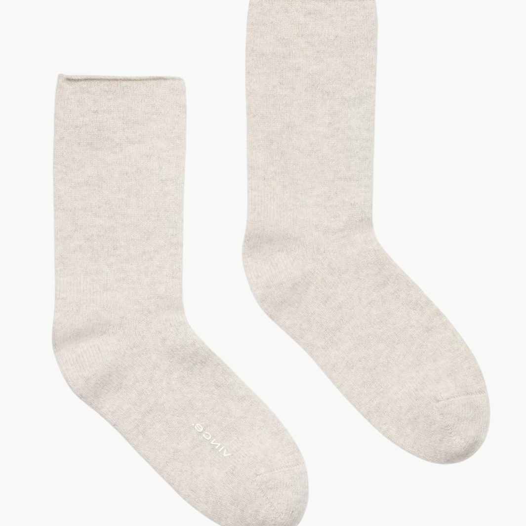 CASHMERE JERSEY SHORT SOCKS IN MARBLE - Romi Boutique