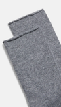 CASHMERE JERSEY SHORT SOCKS IN MEDIUM HEATHER GREY - Romi Boutique