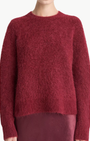 CREW BRUSHED SWEATER IN ROSE WINE - Romi Boutique