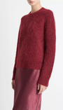 CREW BRUSHED SWEATER IN ROSE WINE - Romi Boutique