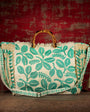 HARYALI JUTE TOTE IN AQUA by VIPUL SHAH - Romi Boutique