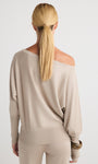 GRAYSON OFF-THE-SHOULDER SWEATER IN BEIGE - Romi Boutique