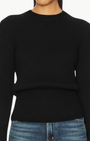LAUREL CINCHED-WAIST SWEATER IN BLACK - Romi Boutique
