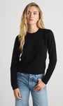 MABEL PUFF-SLEEVE CREWNECK IN BLACK - Romi Boutique