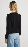 MABEL PUFF-SLEEVE CREWNECK IN BLACK - Romi Boutique