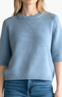 BRENDA SHORT SLEEVE PULLOVER IN FROSTY - Romi Boutique