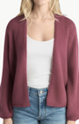 JUNIPER BALLOON-SLEEVE OPEN CARDIGAN IN KHALO - Romi Boutique