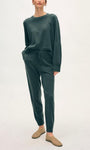 CASHMERE JOGGER IN JUNIPER GREEN - Romi Boutique
