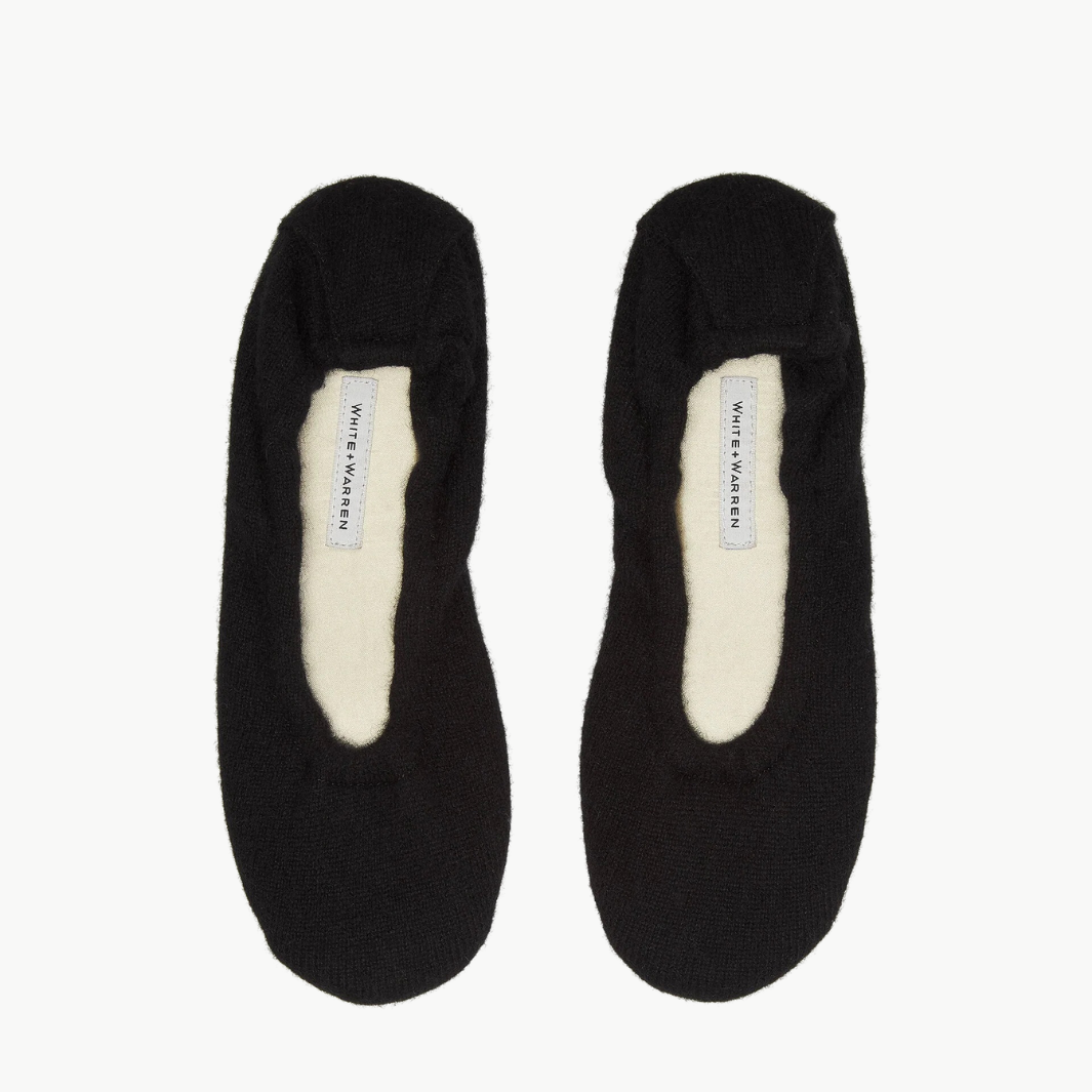 CASHMERE BALLET SLIPPER IN BLACK - Romi Boutique