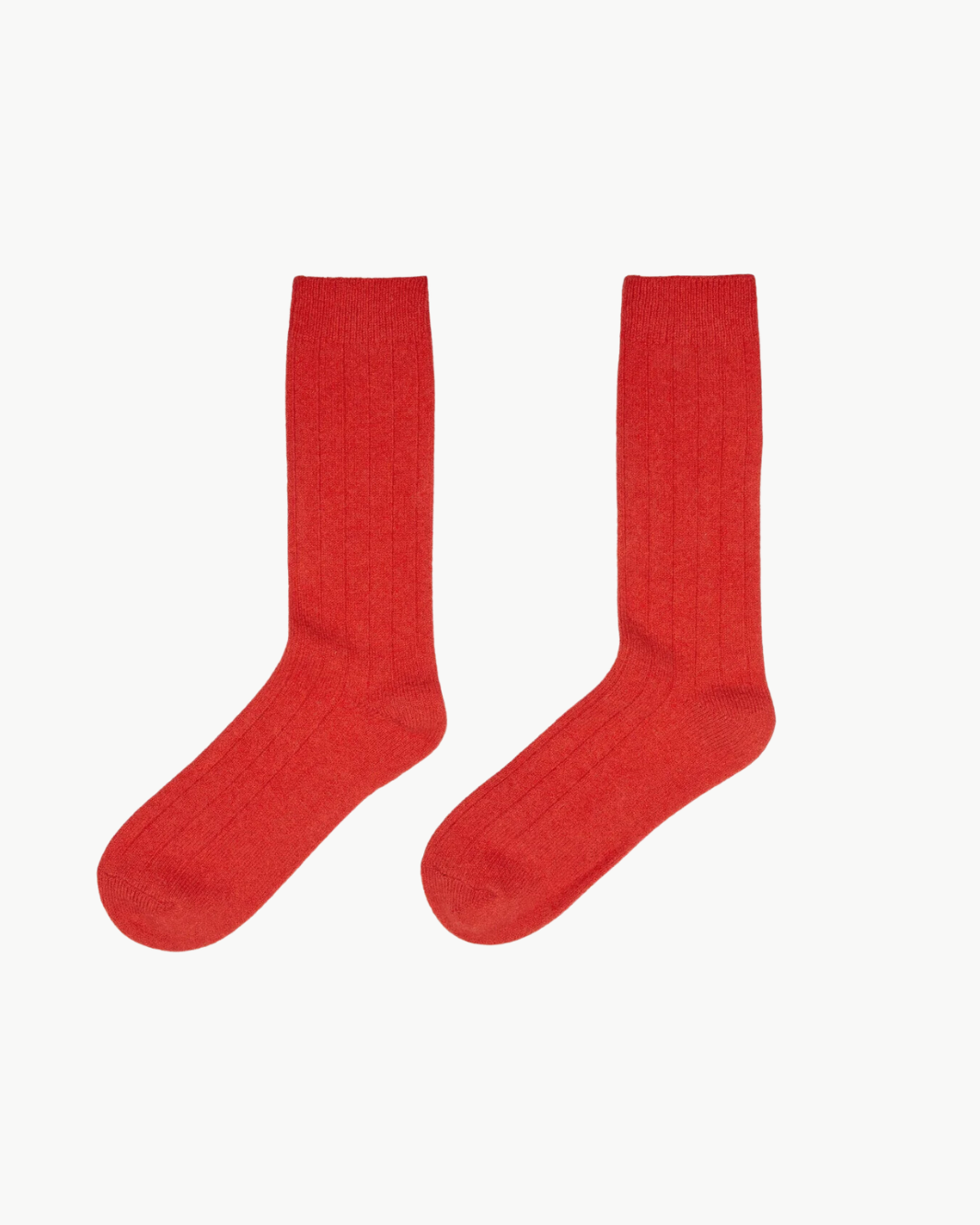 CASHMERE RIBBED SOCK IN CARMINE RED - Romi Boutique