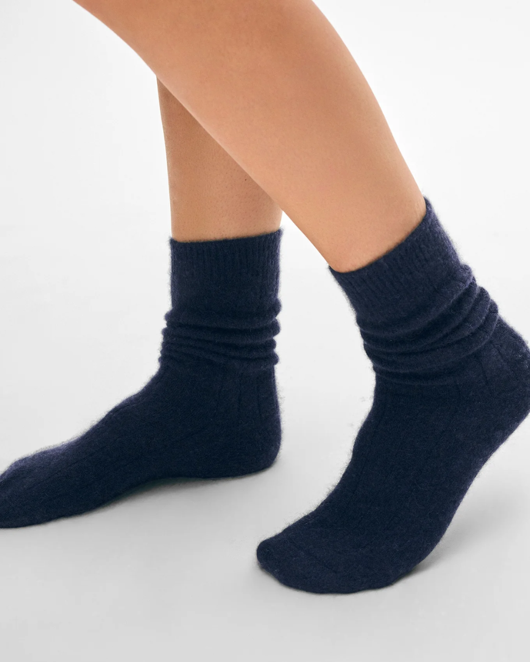 CASHMERE RIBBED SOCK by White & Warren - Romi Boutique