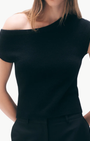 CASHMERE OFF SHOULDER TOP IN BLACK - Romi Boutique