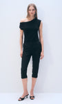 CASHMERE OFF SHOULDER TOP IN BLACK - Romi Boutique