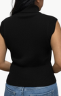 CASHMERE SLEEVELESS MOCK NECK IN BLACK - Romi Boutique
