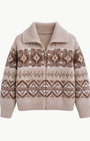ALPACA BLEND FAIR ISLE BOMBER by White & Warren - Romi Boutique