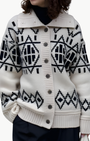 MERINO FAIR ISLE JACKET IN IVORY COMBO - Romi Boutique