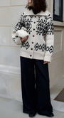 MERINO FAIR ISLE JACKET IN IVORY COMBO - Romi Boutique