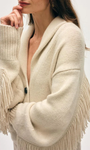 CASHMERE BLEND LUXE FRINGE COATIGAN by White & Warren - Romi Boutique