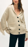 CASHMERE BLEND LUXE FRINGE COATIGAN by White & Warren - Romi Boutique