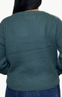 CASHMERE RIBBED BOATNECK IN JUNIPER GREEN - Romi Boutique