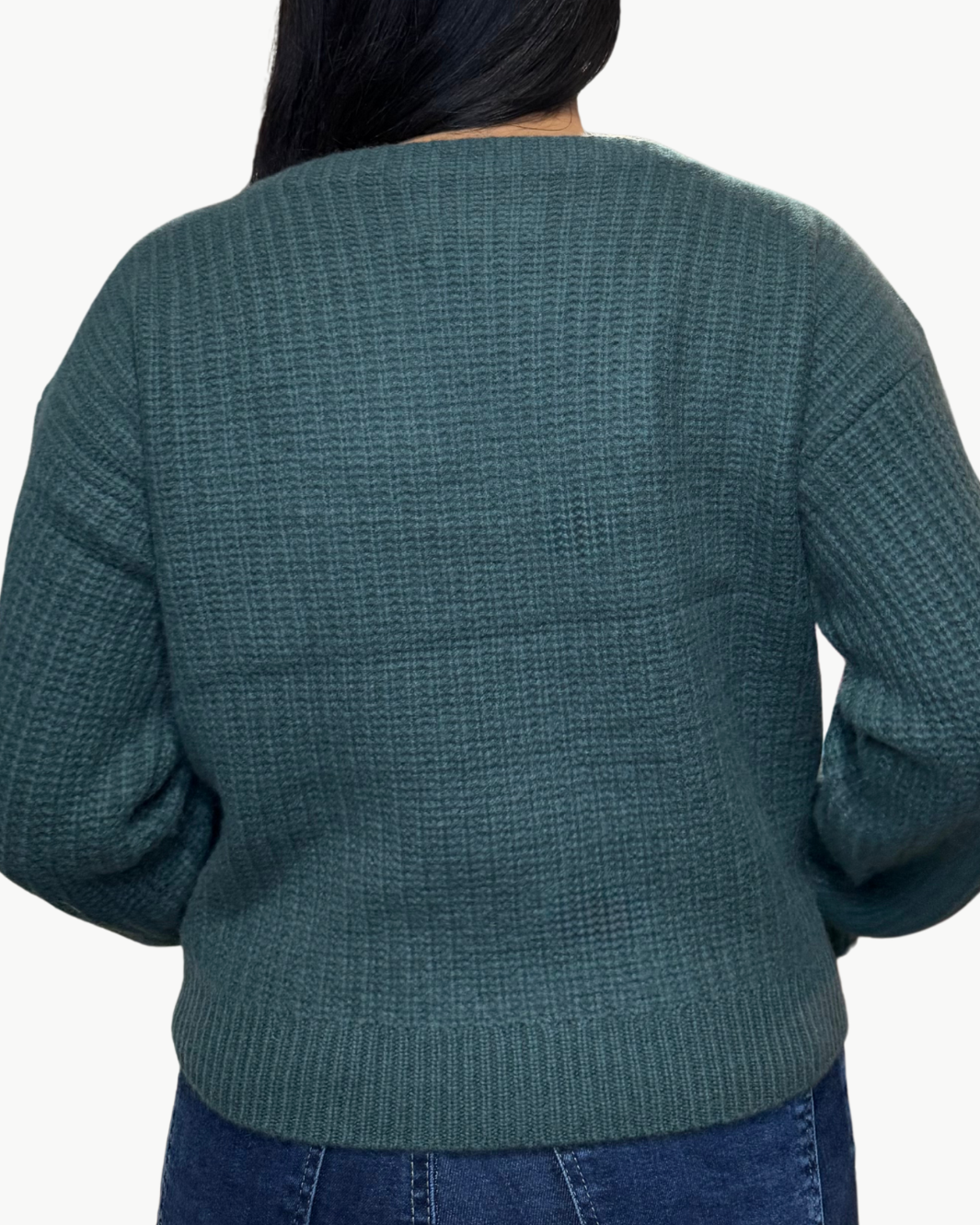 CASHMERE RIBBED BOATNECK IN JUNIPER GREEN - Romi Boutique