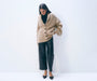 CASHMERE BLEND LUXE FRINGE COATIGAN IN MISTY BROWN HEATHER - Romi Boutique