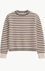 CASHMERE TEXTURED STRIPE CREW by White & Warren - Romi Boutique
