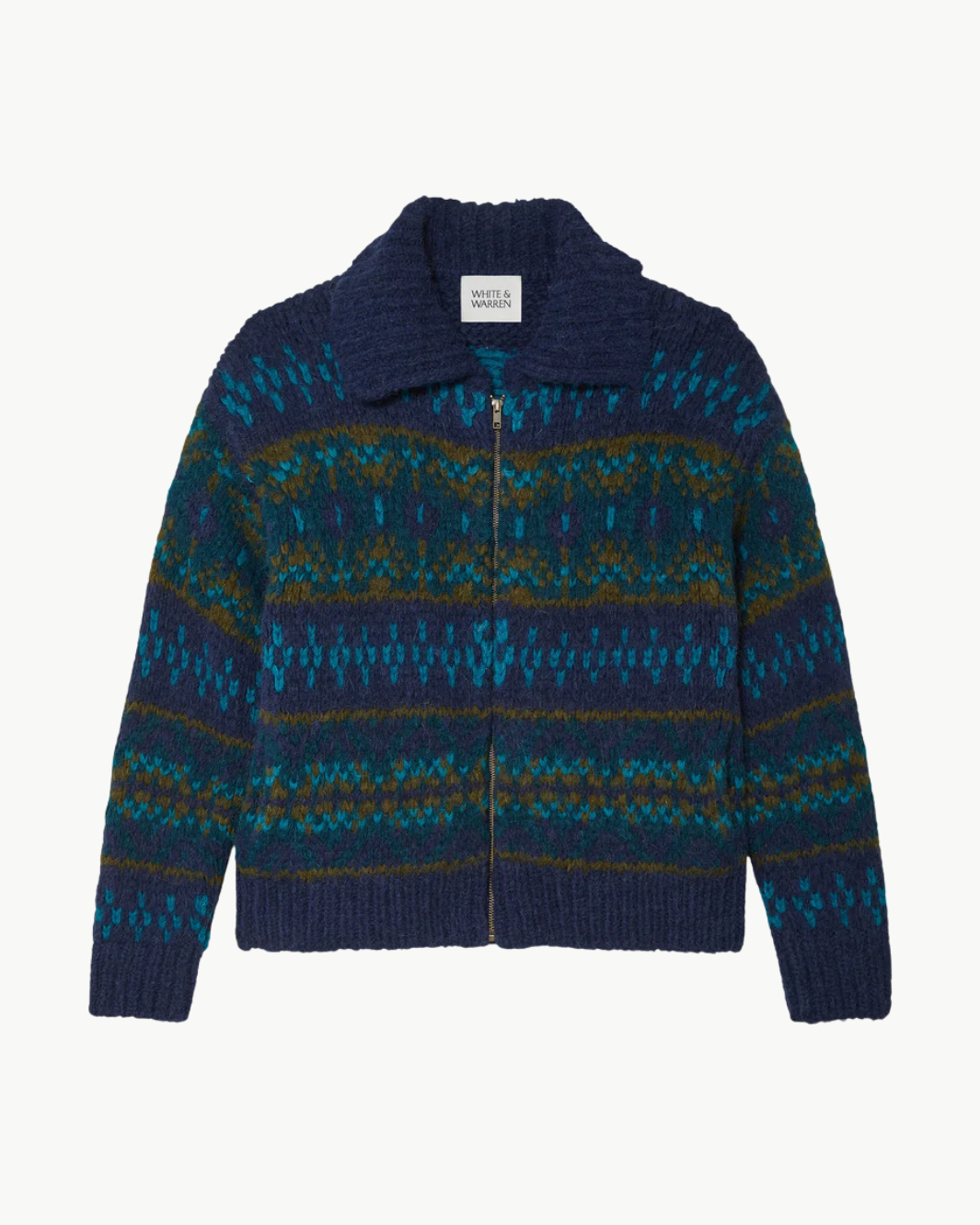 ALPACA BLEND FAIR ISLE BOMBER by White & Warren - Romi Boutique