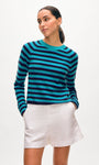 CASHMERE STRIPED SWEATSHIRT by White & Warren - Romi Boutique