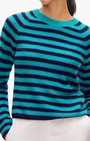 CASHMERE STRIPED SWEATSHIRT by White & Warren - Romi Boutique