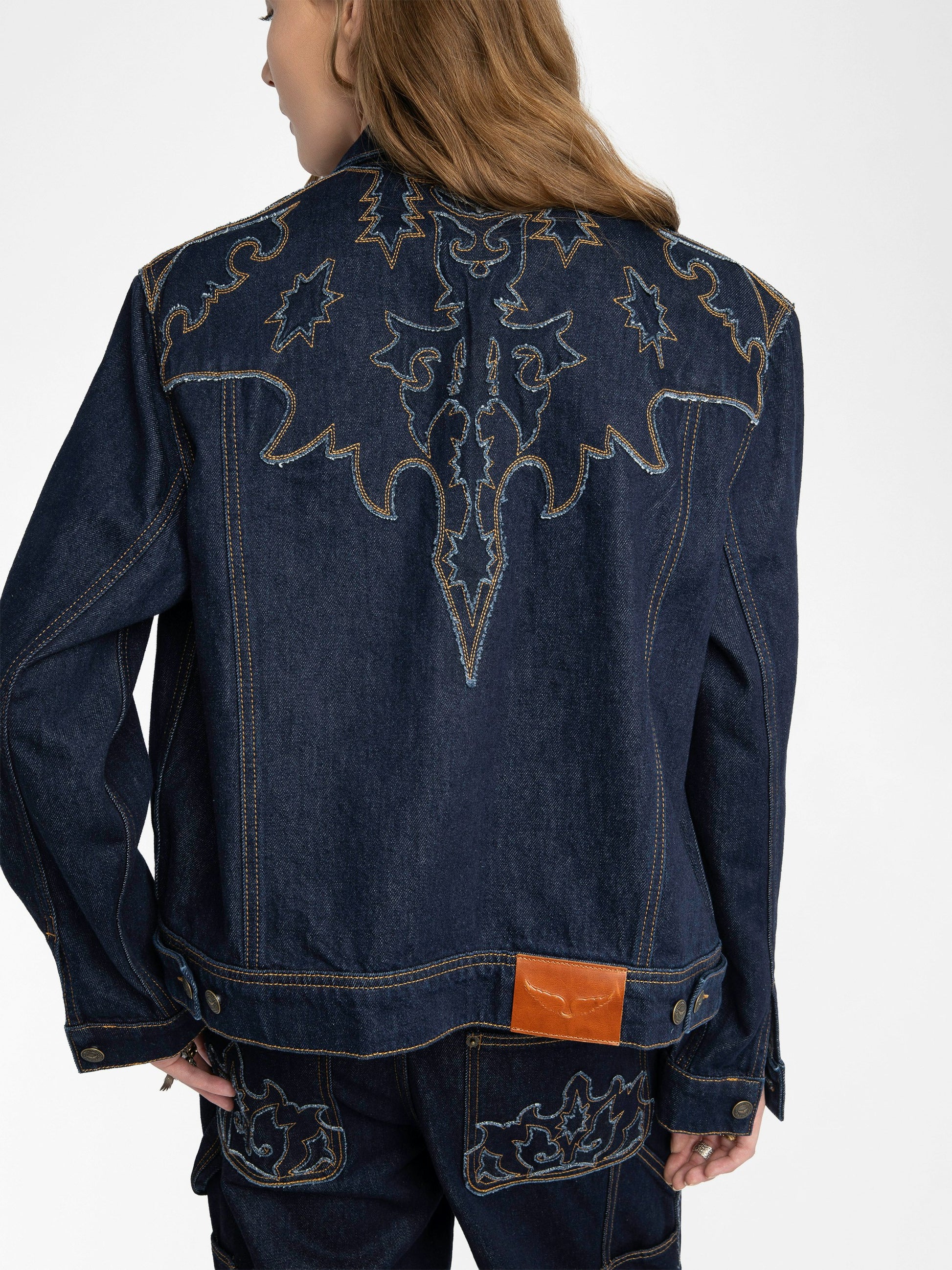 BASES WESTERN DENIM JACKET IN BRUT - Romi Boutique