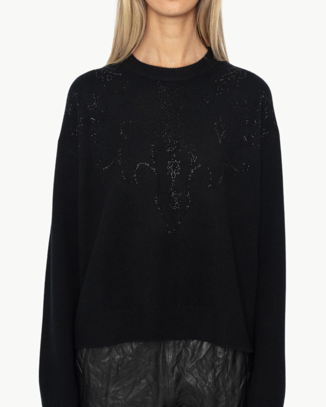 MARKUZ CASHMERE SWEATER IN BLACK - Romi Boutique