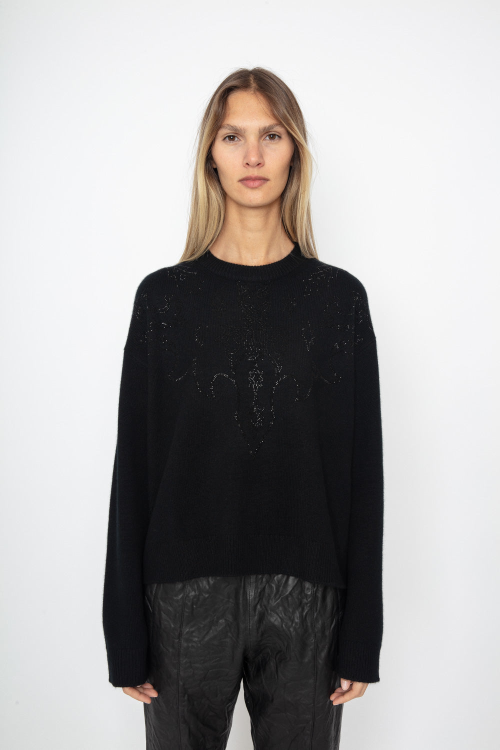 MARKUZ CASHMERE SWEATER IN BLACK - Romi Boutique