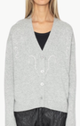 MIRKAS CASHMERE CARDIGAN IN GRIS CHINE CLAI - Romi Boutique