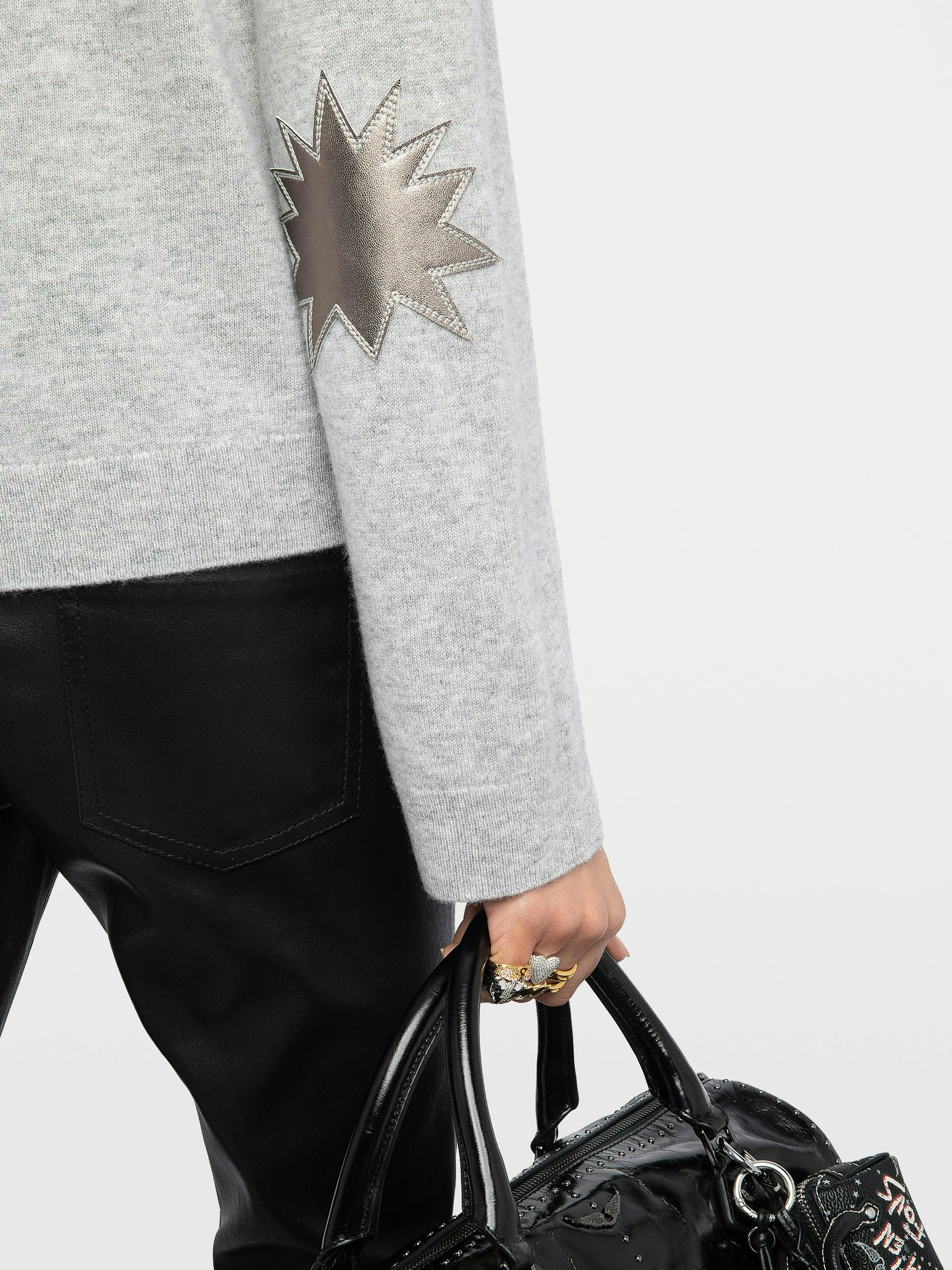 CARA SWEATER IN LIGHT GREY - Romi Boutique