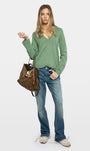 VERA PATCH SWEATER IN VERVEINE - Romi Boutique