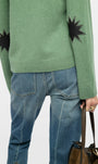 VERA PATCH SWEATER IN VERVEINE - Romi Boutique
