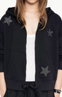 MIA DIAMANTE STARS SWEATSHIRT IN BLACK - Romi Boutique