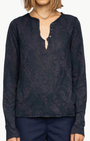 HENLEY LONG SLEEVE T-SHIRT IN ENCRE - Romi Boutique