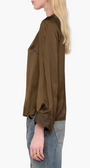 TORNY SATIN BLOUSE IN MOSS - Romi Boutique
