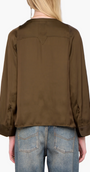 TORNY SATIN BLOUSE IN MOSS - Romi Boutique