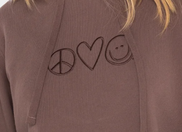 PEACE LOVE WORLD HOODIE IN SHOPPING BAG - Romi Boutique