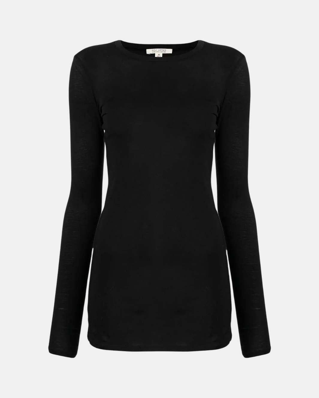 FITTED LONG SLEEVE T-SHIRT IN BLACK - Romi Boutique