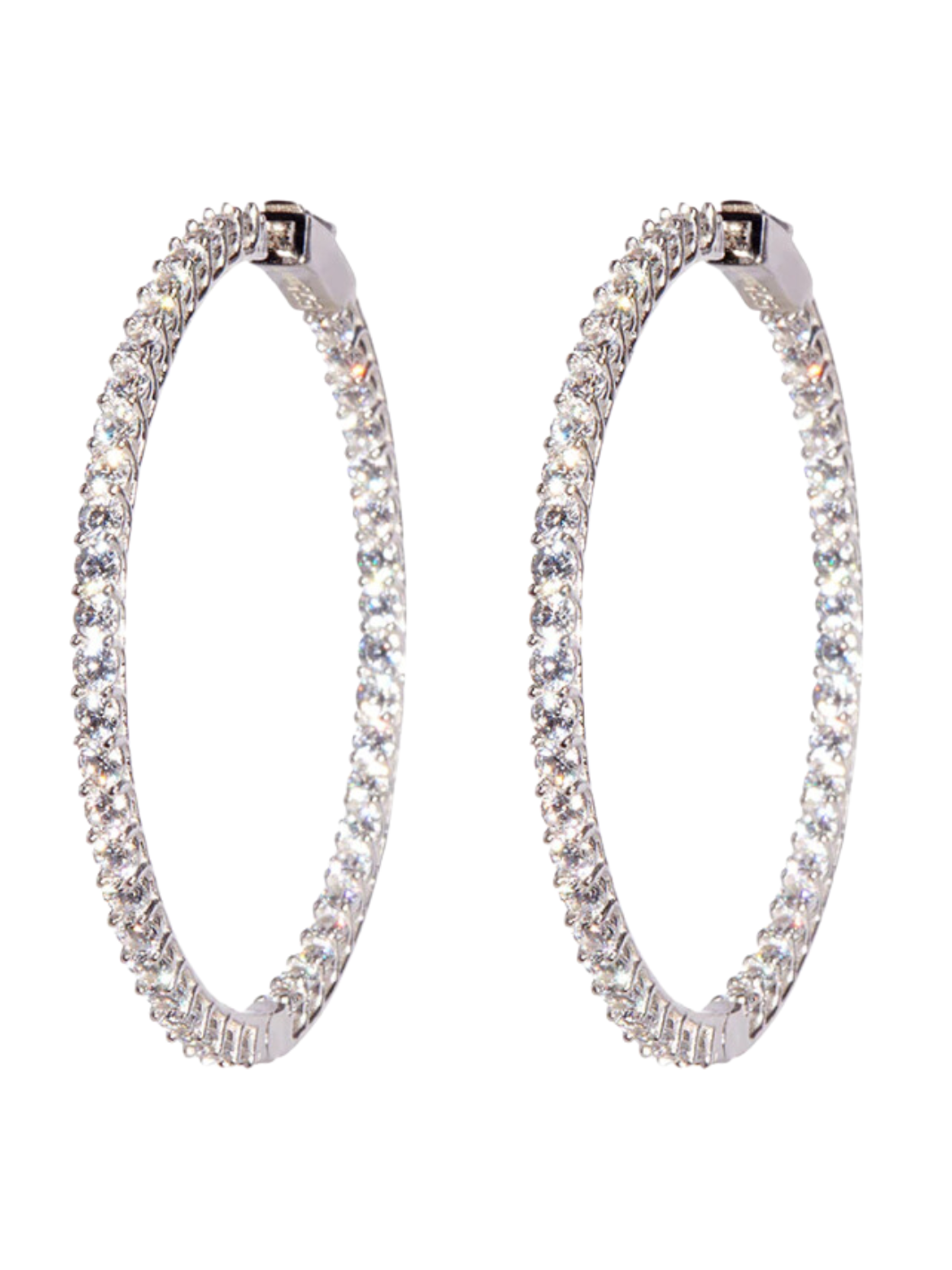 KAY LEE HOOPS IN WHITE RHODIUM - Romi Boutique