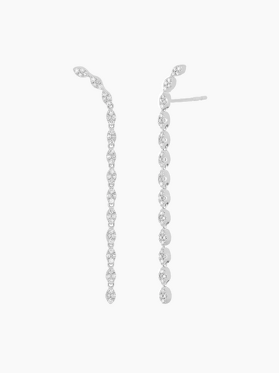 PAVE DIAMOND MARQUISE WATERFALL EARRINGS - Romi Boutique